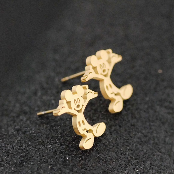 3/$30 Gold Mickey Mouse Stud Earrings - Picture 2 of 5